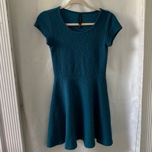 Aeropostale turquoise mini/mid knee short sleeved dress